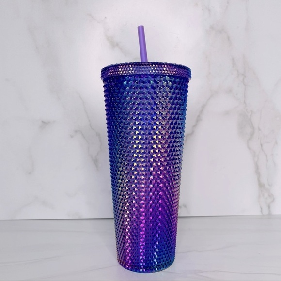 Starbucks Summer 2022 Purple Oil Slick Studded Cold Cup Venti Tumbler 24 Oz NWT - Picture 4 of 5